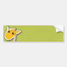 fondo adorable de la jirafa del bebé etiqueta de parachoque