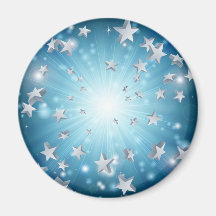 Fondo de la explosión de la estrella azul imanes  