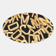 fondo de las pastas del alfabeto pegatina óval personalizadas