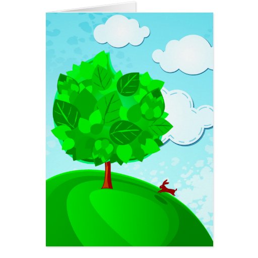 Fondo del árbol, tarjeta de felicitación
