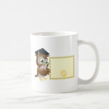 Fondo del certificado del diploma del búho taza de café