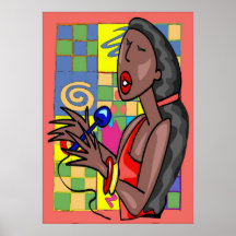Fondo del extracto del cantante del jazz poster