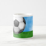 Fondo del fútbol tazas de café