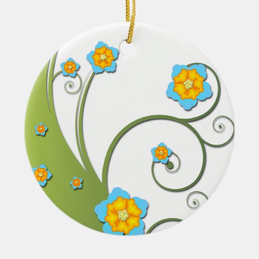 Fondo floral ornamentos de navidad