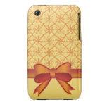 Fondo floral y de la cinta iPhone 3 Case-Mate cárcasa