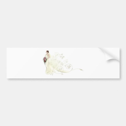 Fondo hermoso del modelo del vestido de boda de la pegatina de parachoque