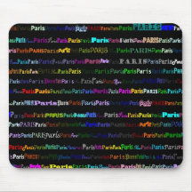 Fondo negro Mousepad de París