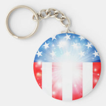 Fondo patriótico de la bandera americana llaveros personalizados