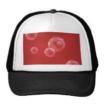 Fondo rojo de la burbuja del embaldosado inconsúti gorros bordados