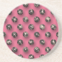 Fondo rosado de las perlas elegantes posavasos personalizados