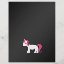 Fondo rosado del negro del unicornio del pelo tarjeton