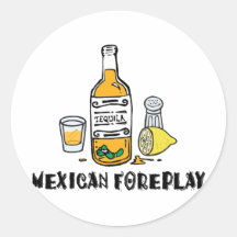 Foreplay mexicano divertido etiquetas redondas
