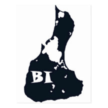 Forma de la isla del BI del Block Island Postal