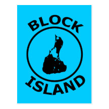 Forma del Block Island dentro del círculo Postales