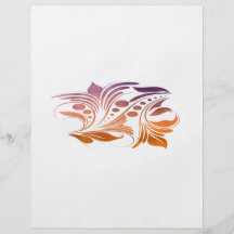 Forma floral abstracta púrpura y anaranjada tarjetas informativas