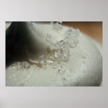 Formación de hielo blanca con el poster de la foto