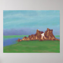 Formaciones de roca del lago, poster