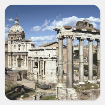 Foro romano, Roma, Italia Calcomanía Cuadrada