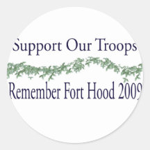 Fort Hood 2009 - Apoye a nuestras tropas Etiqueta Redonda