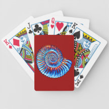 Fósil de la amonita baraja cartas de poker