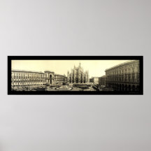 Foto 1909 de Italia del cuadrado del Duomo de Mila Impresiones