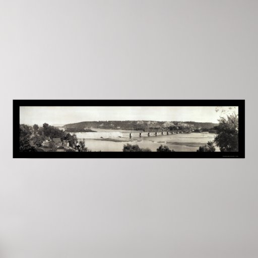 Foto 1916 del río del manganeso del puente del tre poster
