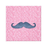 FOTO AZUL FEMENINA DEL BRILLO DEL ROSA DEL BIGOTE IMPRESIONES EN LONA