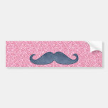 FOTO AZUL FEMENINA DEL BRILLO DEL ROSA DEL BIGOTE ETIQUETA DE PARACHOQUE