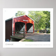 Foto Barreled doble del puente cubierto de Roberts Posters