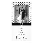Foto blanca negra Photocard del boda del lunar Tarjetas Personales Con Fotos