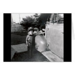 foto blanco y negro de los años 50 felicitación