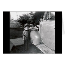 foto blanco y negro de los años 50 felicitación