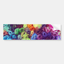 Foto colorida de las flores de papel pegatina de parachoque