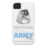 Foto de encargo de la esposa del ejército en placa iPhone 4 Case-Mate fundas