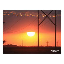 Foto de la puesta del sol de la línea eléctrica
