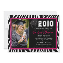 Foto de la raya de la cebra de la fiesta de gradua invitaciones