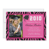 Foto de la raya de la cebra de la fiesta de gradua invitaciones