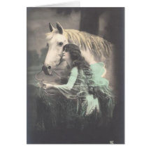 Foto del caballo del vintage de Colorized Felicitación