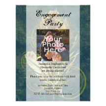 Foto del fiesta de compromiso del boda de la pluma invitaciones personalizada