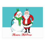 Foto del muñeco de nieve de Santa Tarjetas Postales