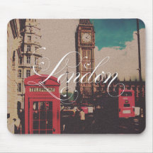 Foto del vintage de la señal de Londres Alfombrillas De Ratón