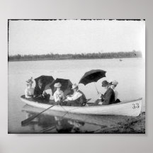 Foto del vintage hacia fuera en el lago posters