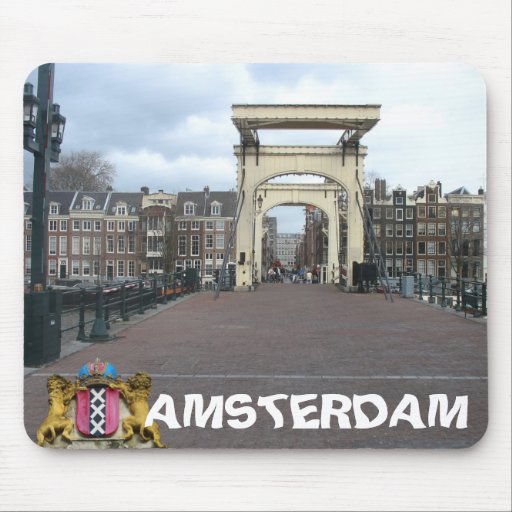 Foto flaca Mousepad del puente de Amsterdam Magere Tapetes De Raton