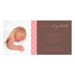 Foto floral dulce de la invitación del nacimiento  tarjeta fotografica  