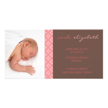 Foto floral dulce de la invitación del nacimiento  tarjeta fotografica  