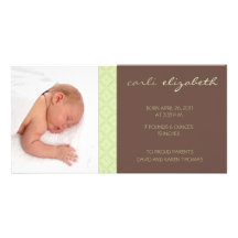 Foto floral dulce de la invitación del nacimiento  tarjetas fotograficas personalizadas