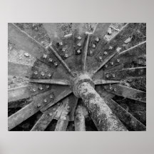 Foto industrial - árbol de rueda de agua del molin impresiones