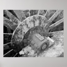 Foto industrial - eje y transporte de rueda de agu posters