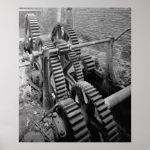 Foto industrial - engranajes de reducción del ferr posters