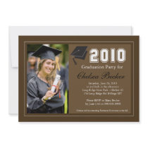 Foto moderna de la fiesta de graduación 5x7 Brown invitaciones